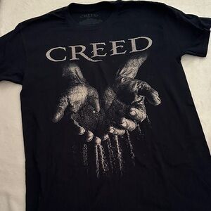 Creed Black Short Sleeve Tee with Graphic Design